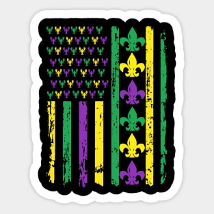 Mardi gras americain flag Sticker